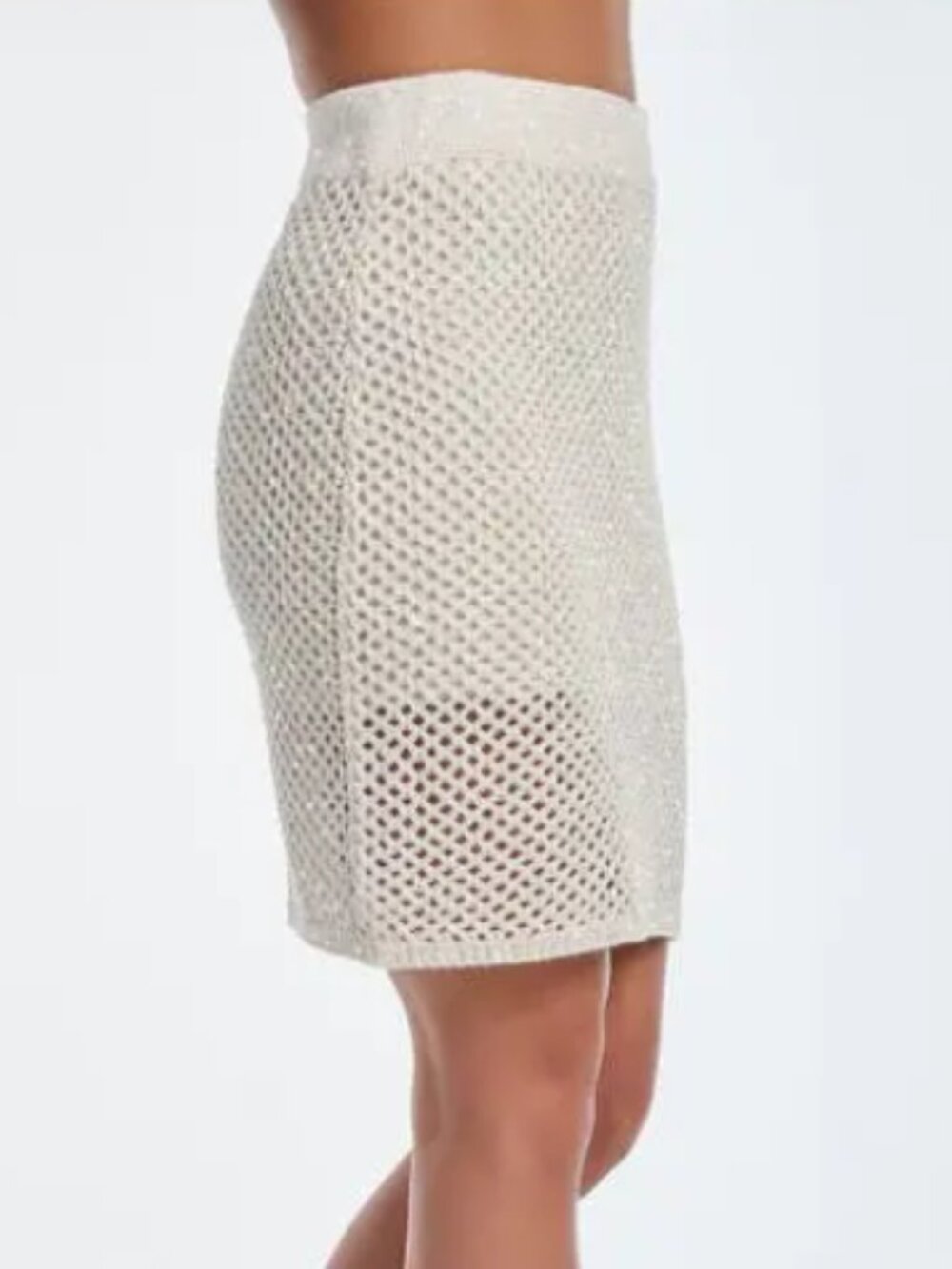 Addison Sequin Crochet Skirt - Pearl - Picture 3 of 5